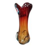 Vase en verre Sommerso de style vintage Murano – Verre d'art italien soufflé à la main