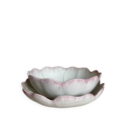 Fruit bowl or dessert bowl with pink lotus flower design.