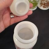 Complete spice rack with opaline pots
