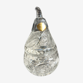 Bonbonnière poire en cristal taillé