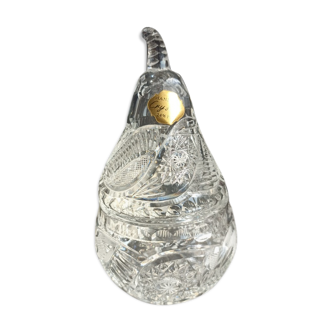 Bonbonnière poire en cristal taillé