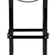 Contemporary classic bar stool in black smoked steel and navy blue leather.
