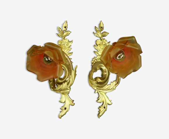 Paire d'appliques style Louis XV début 1900