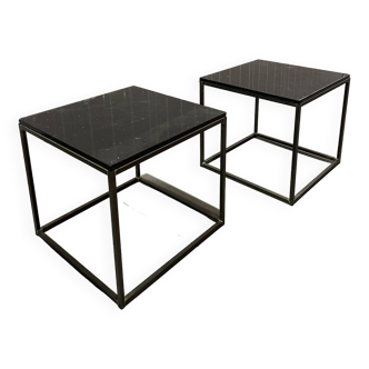 “Cassina” table black marble & steel