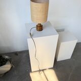 1950s turned olive wood table lamp