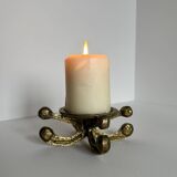 Vintage Brutalist Bronze Candle Holder