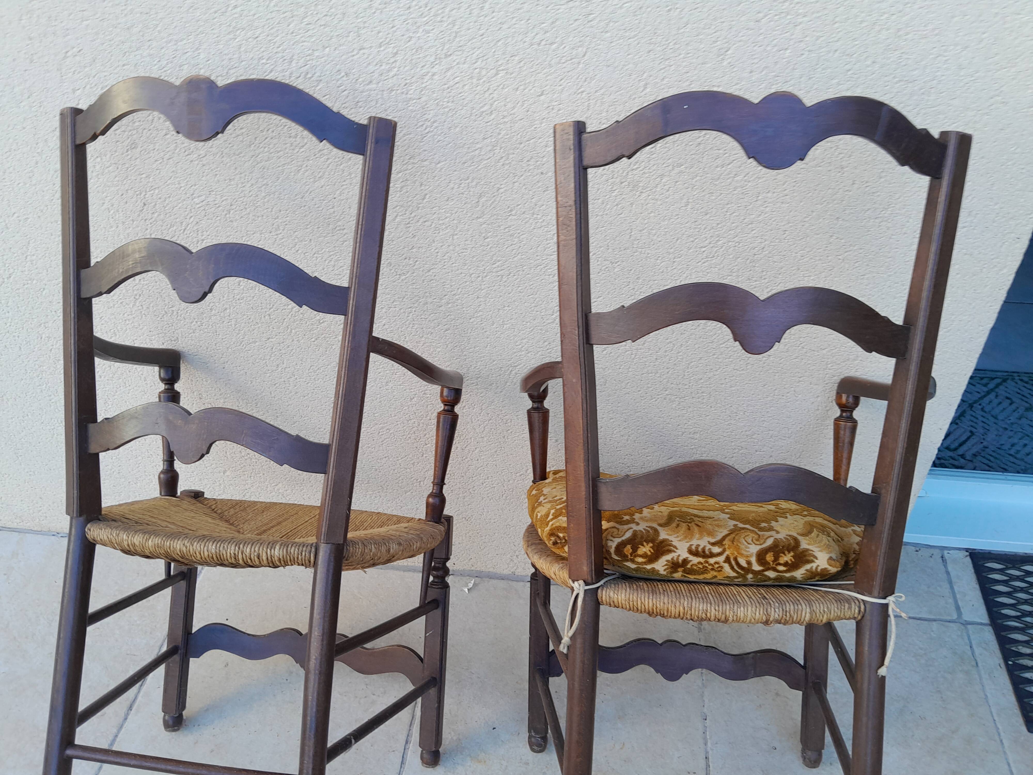 Pair of old Provençal armchairs