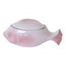Pink slip gravy boat, “Fish” model, Pornic “Mélusine” earthenware, 1970