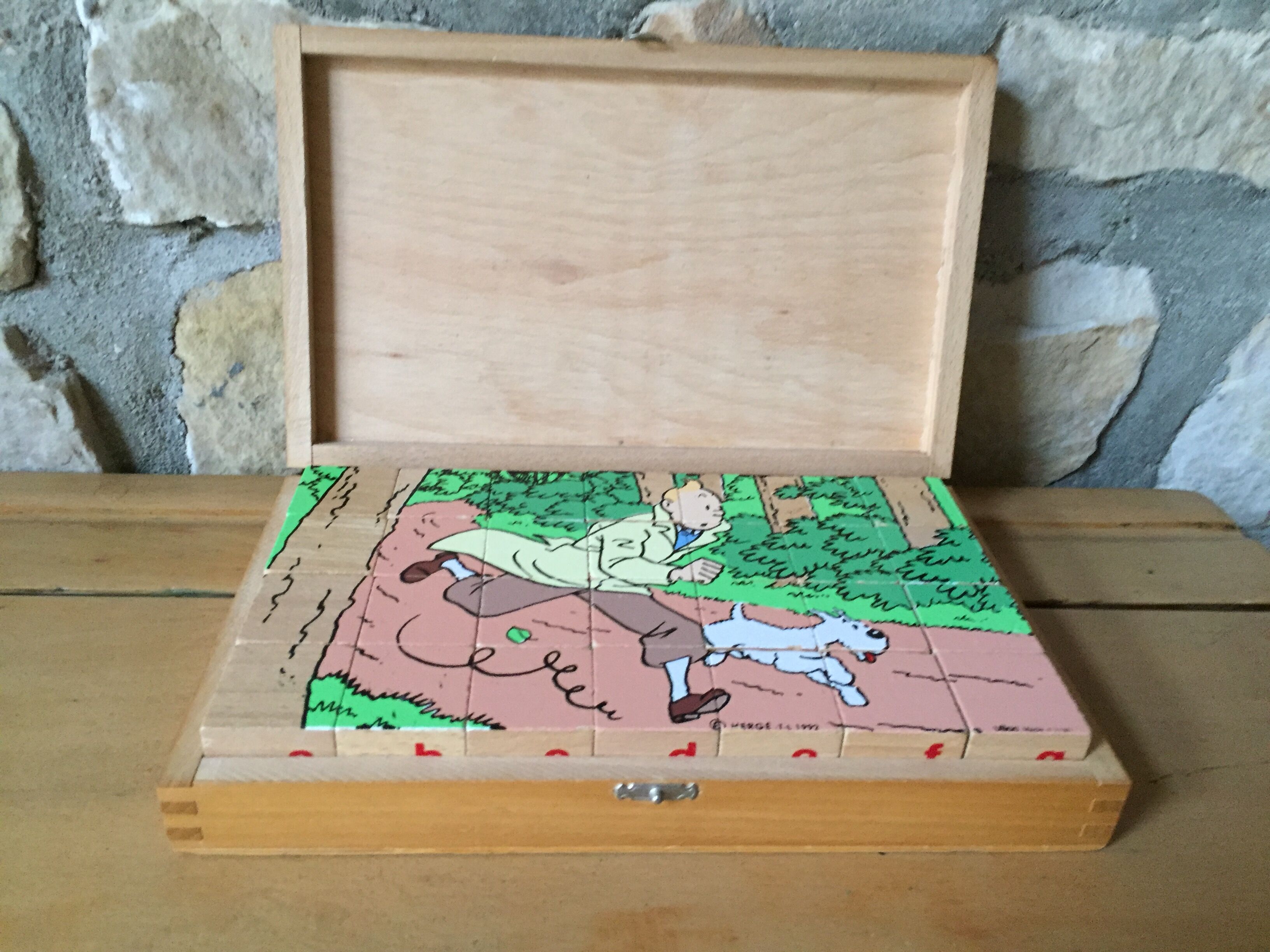 Vilac educational game, Tintin 1992 wooden cubes