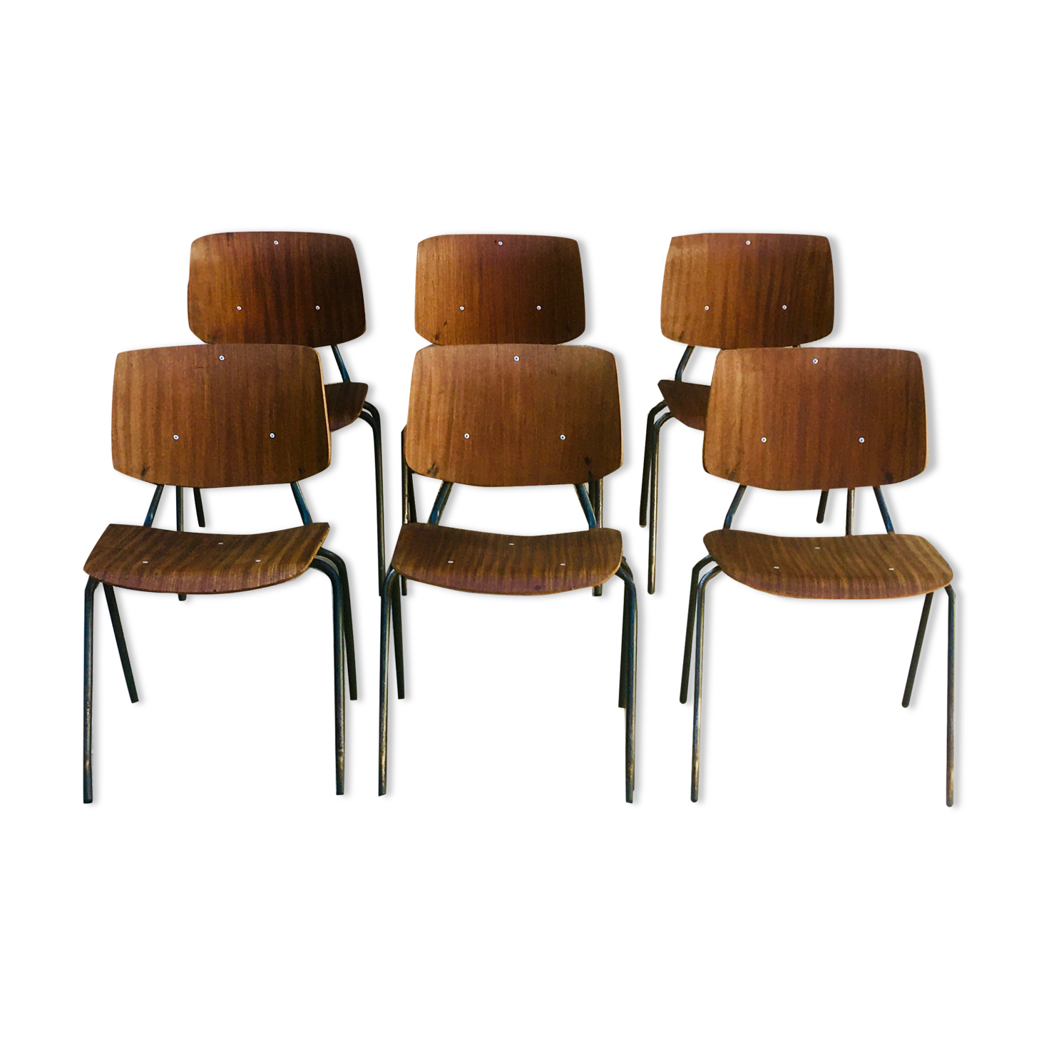 Set of 6 chairs Kho Liang 60s