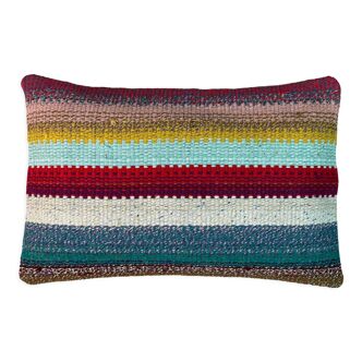 Housse de coussin kilim vintage turque faite à la main, 30 x 50 cm