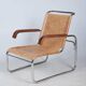 Fauteuil Bauhaus tchèque en chrome attribué à M. Breuer pour Thonet, années 1920.