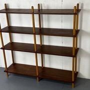 Mid-century modernist teak stick wall cabinet attributed to Willem Lutjens for Gouda Den Boer, 1950s