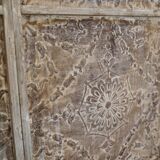 Screen - decorative panel in 3 wings - metal and wood rosettes