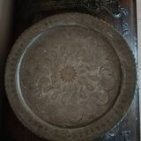 Oriental silver-plated copper tray