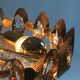 Hollywood Regency style brass and crystal chandelier by Palwa