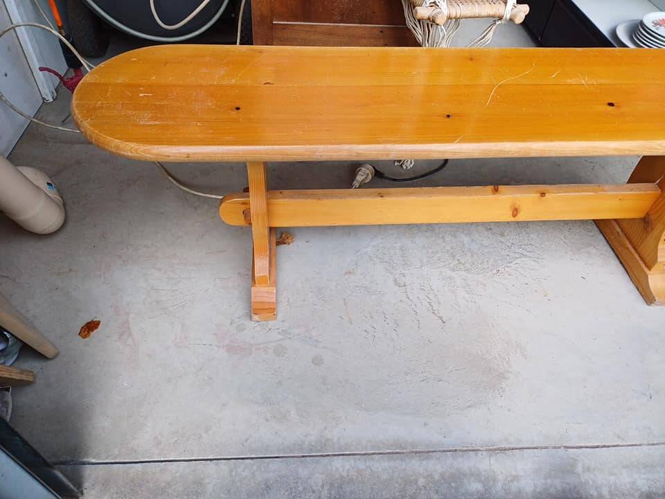 Solid wood indoor bench
