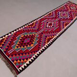 Old turkish kilim runner 367x86 cm