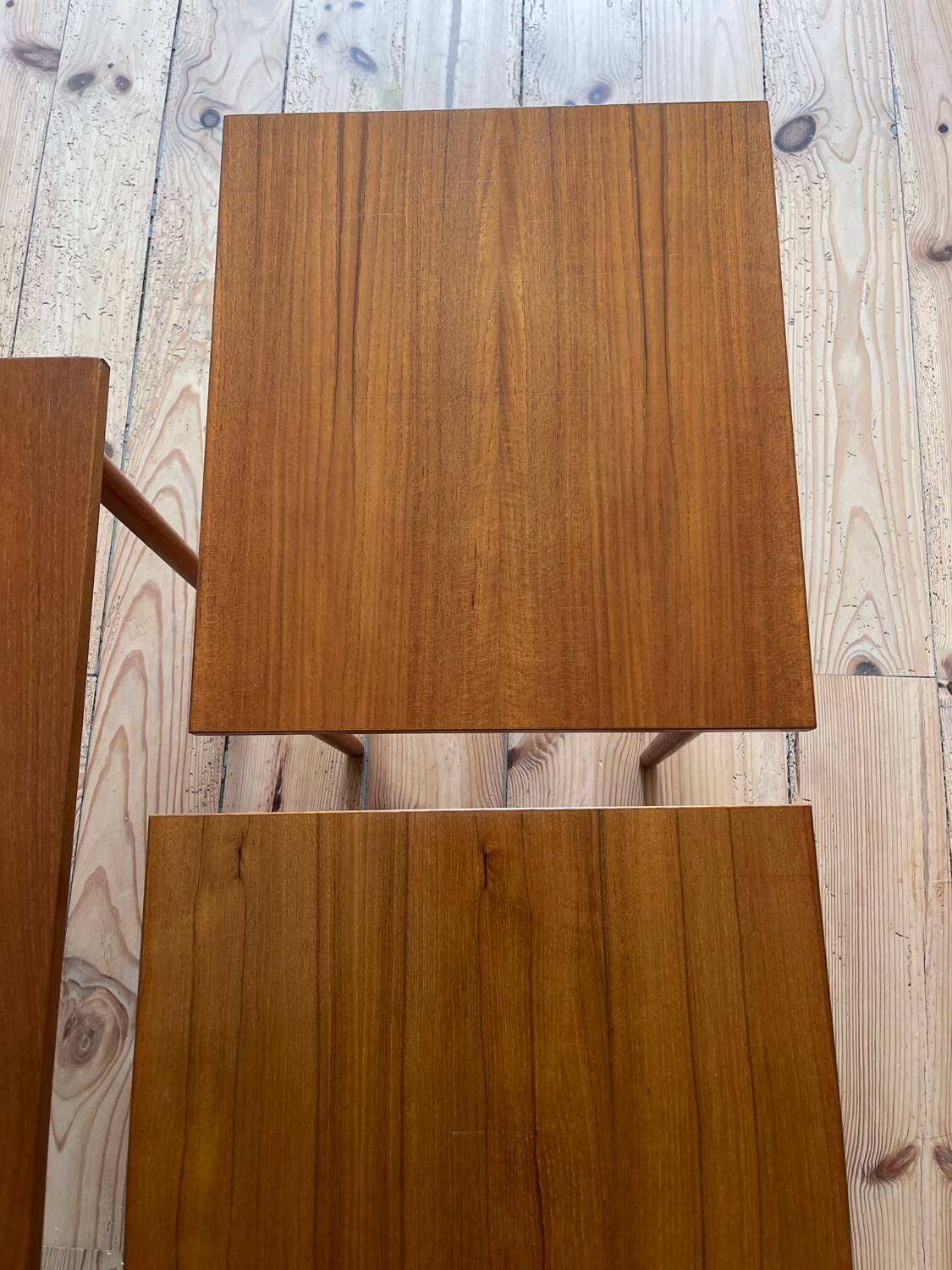 Scandinavian nesting tables in teak