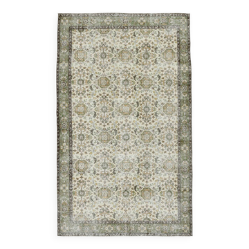 6x10 Brown & Beige Floral Pattern Vintage Rug, 196x325Cm