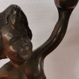 Pair of antique candlesticks in bronze and brass