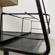 Perforated metal serving trolley in the Mathieu Matégot style