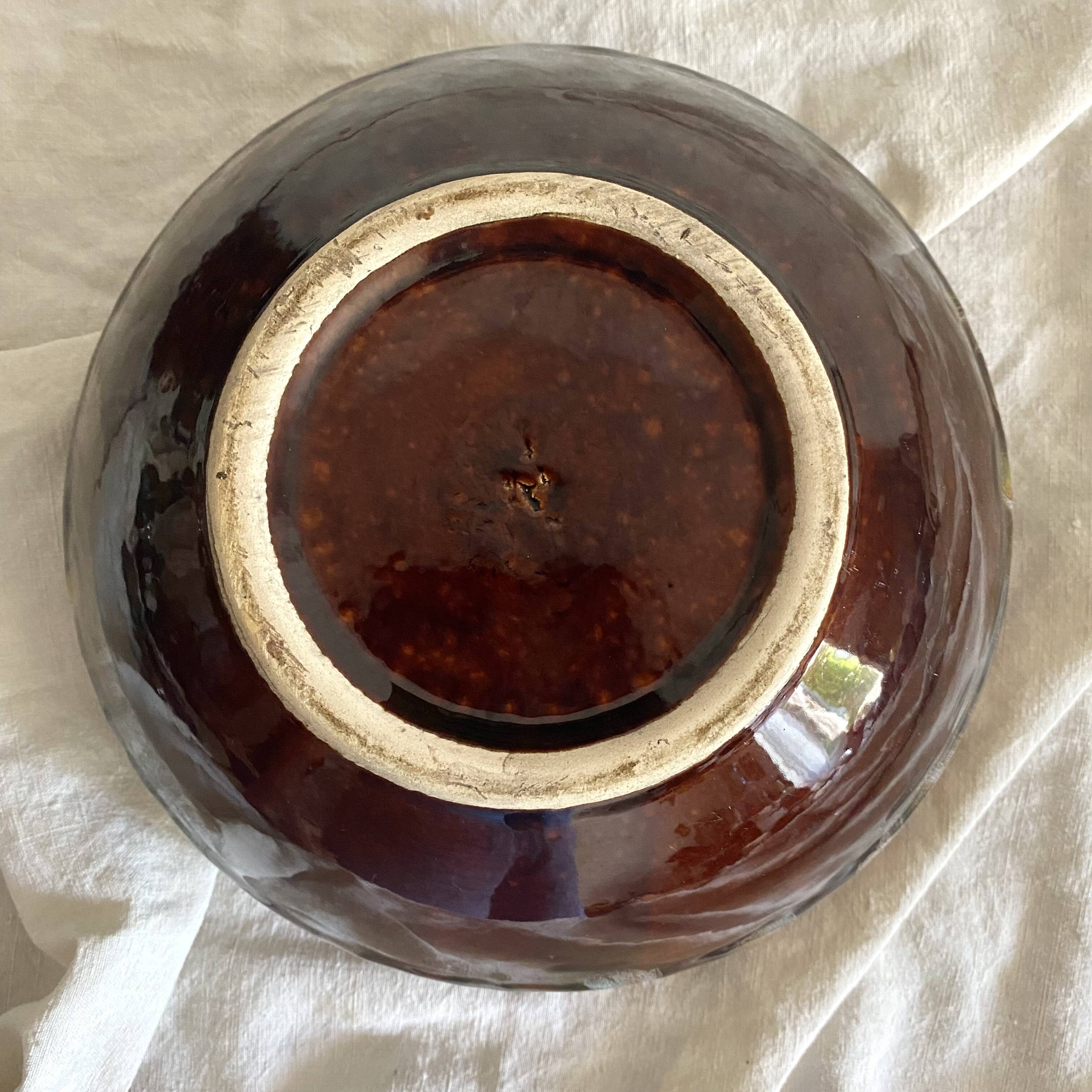 Vintage salad bowl from the Saint Jean de Bretagne earthenware factory