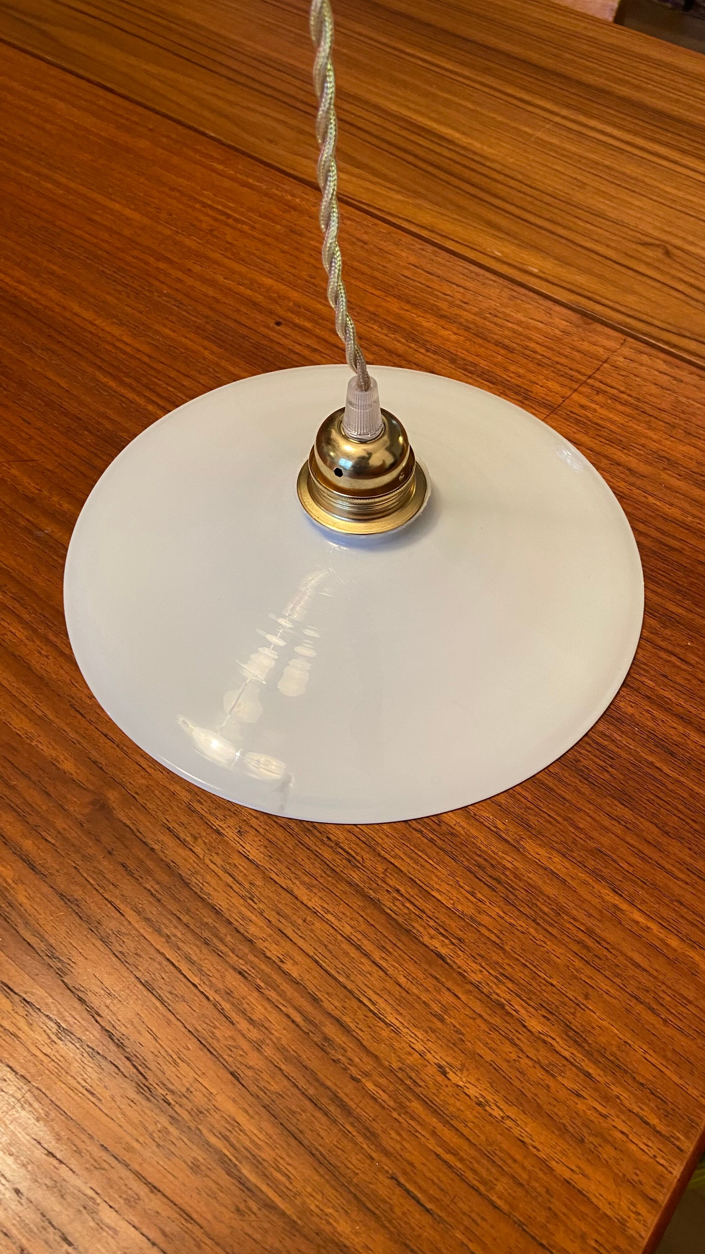 Vintage white opaline pendant light