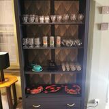 Restyled art deco bookcase shelf cabinet