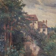 Eugénie Moujon-Gauvin (1850–1910) – Landscape with Stream - 19th century