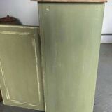 Antique green patinated grand buffet – 4 doors & 4 drawers – Wooden top