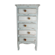 Semainier chest of drawers skated high wood blue and white - floral patterns