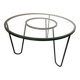 1960s metal and glass coffee table