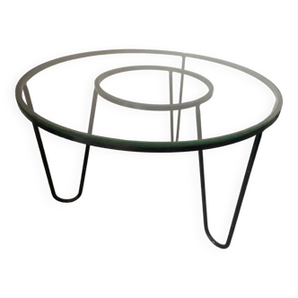 Metal & glass coffee table from the 60s