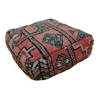 Handmade Berber pouf in wool 60 X 60 X 20 CM