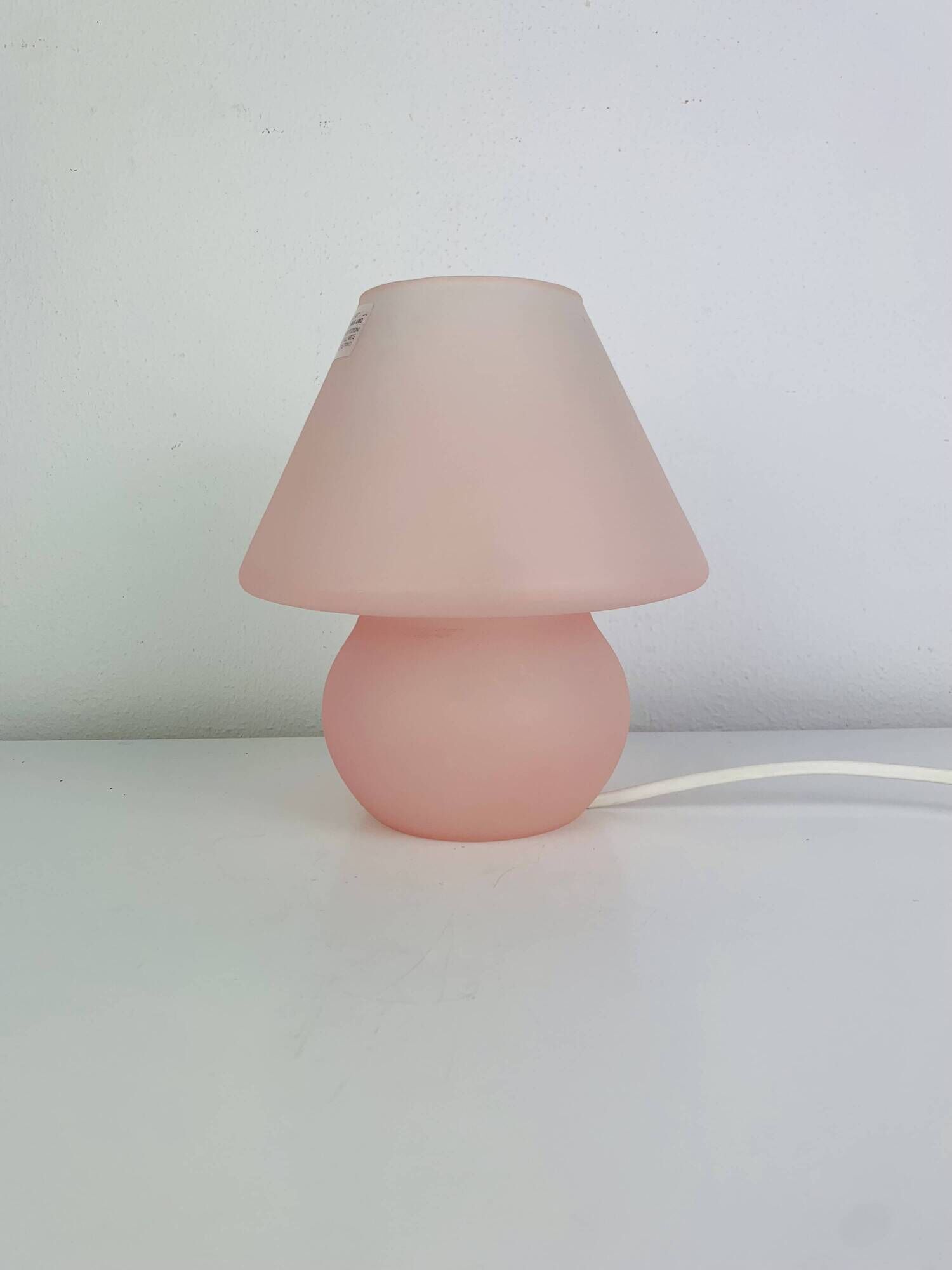 Mushroom lamp in pink Murano glass, vintage