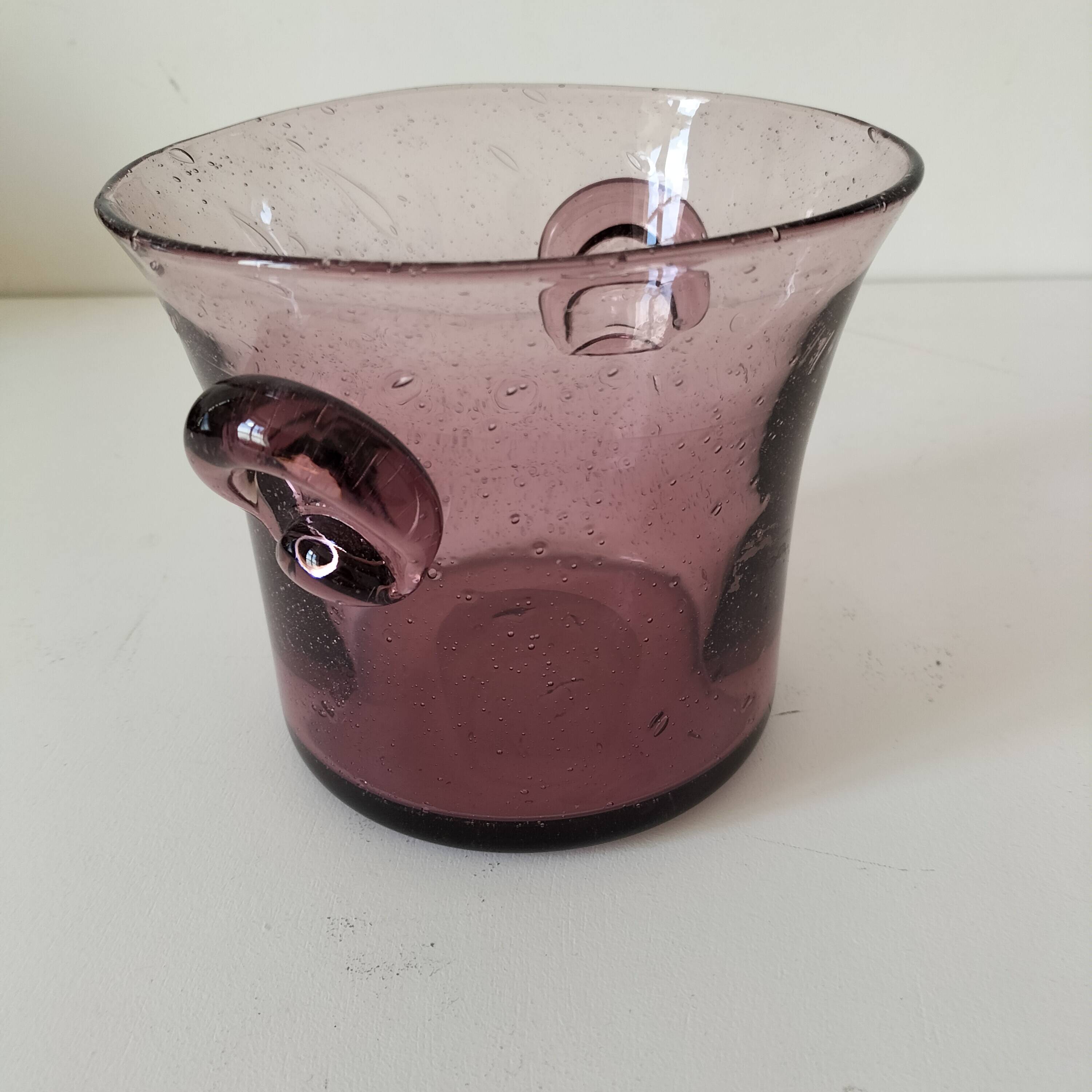 Biot style purple blown glass champagne bucket