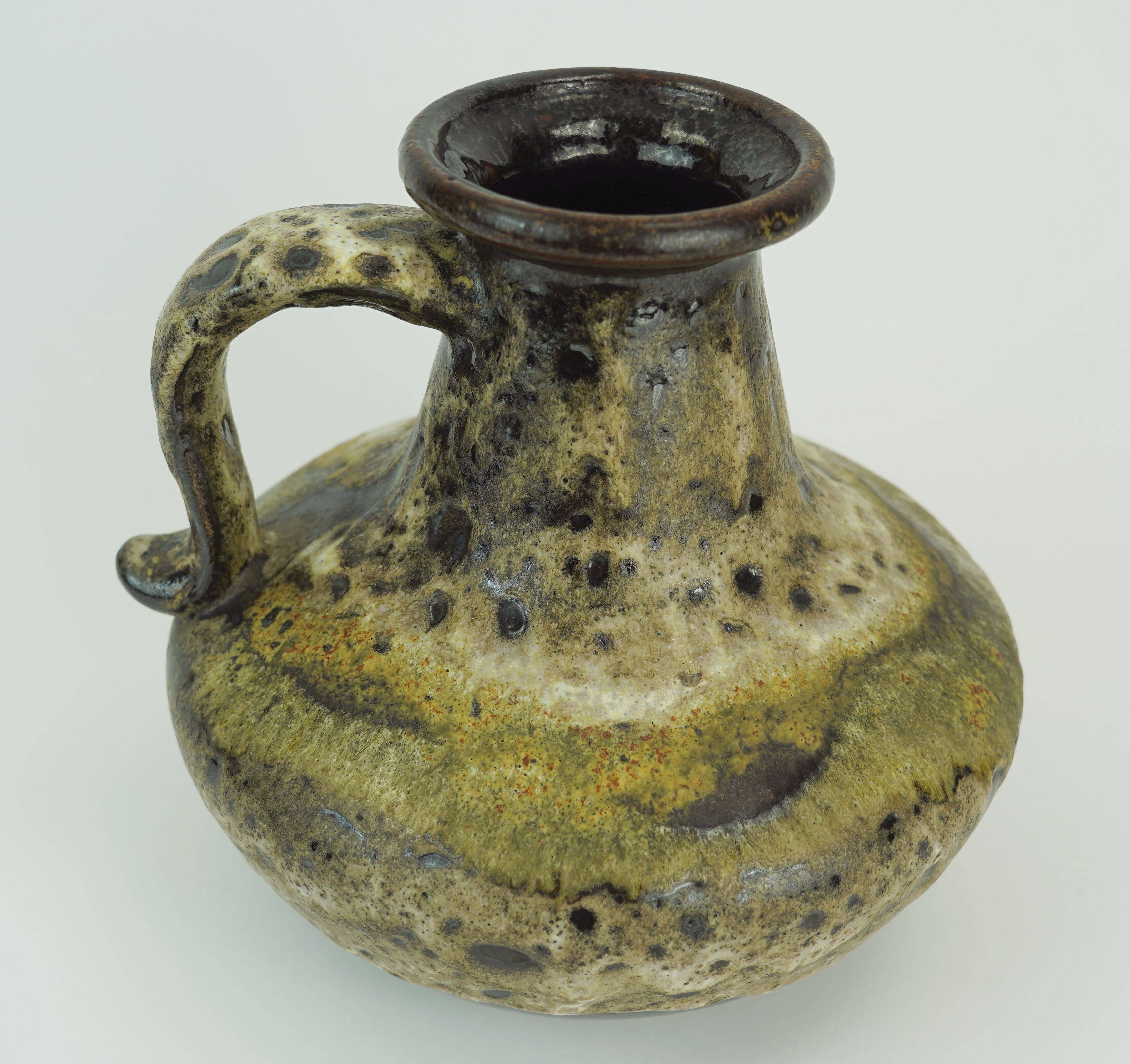 ruscha mid century VASE drip glaze earth tones pottery model 377-21