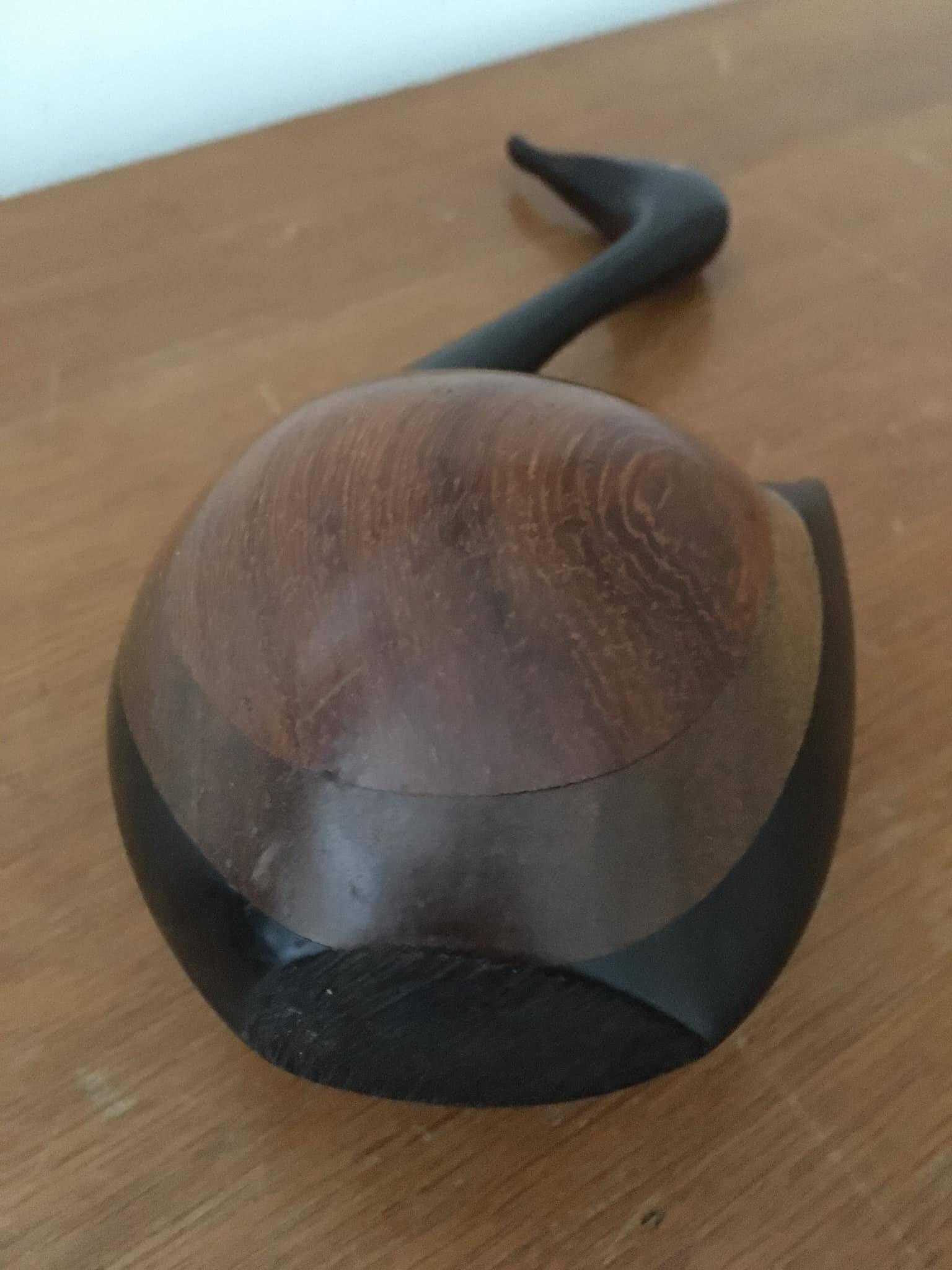 Wooden swan: 3 different types of wood (ebony, mahogany and other exotic wood)