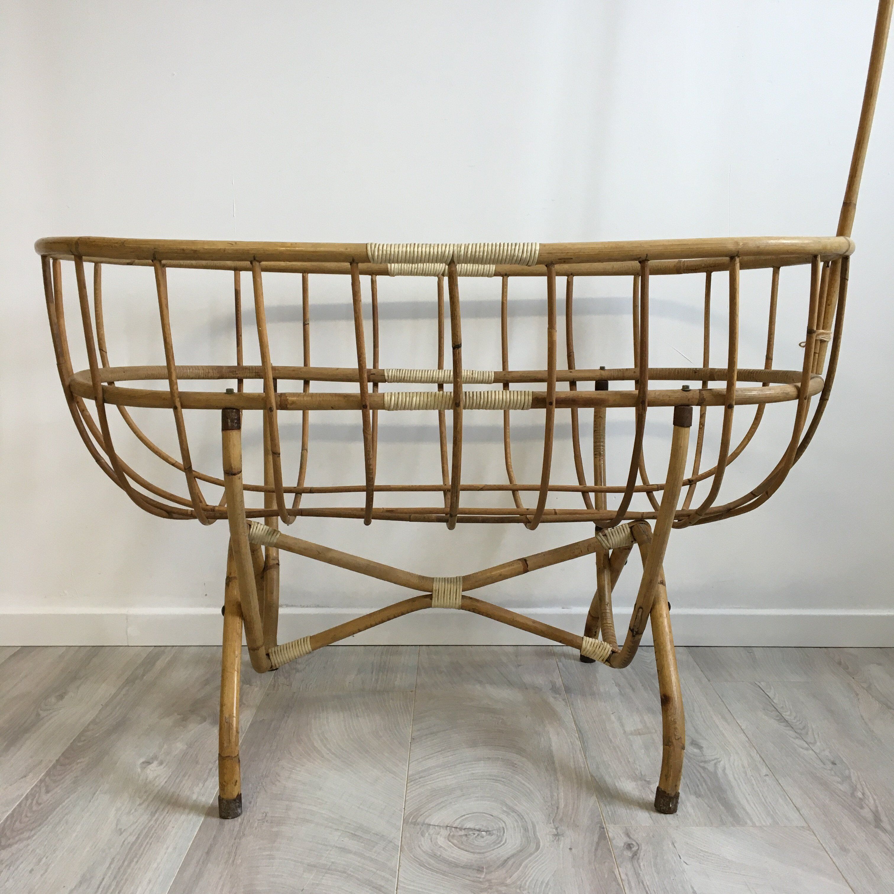 Vintage rattan cradle