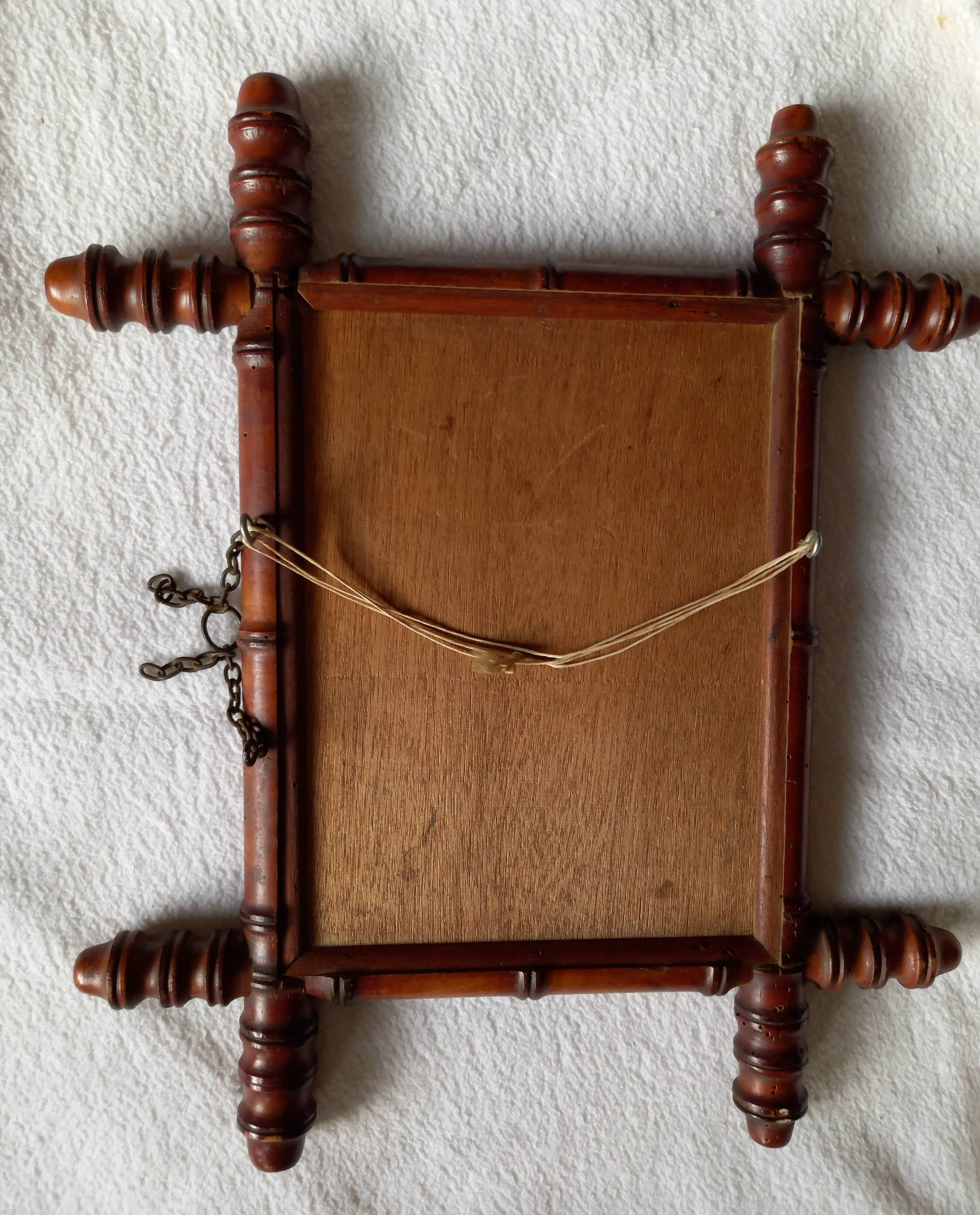 Bamboo framed mirror, 19th century.