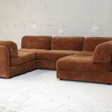 70s modular sofa, light brown velvet