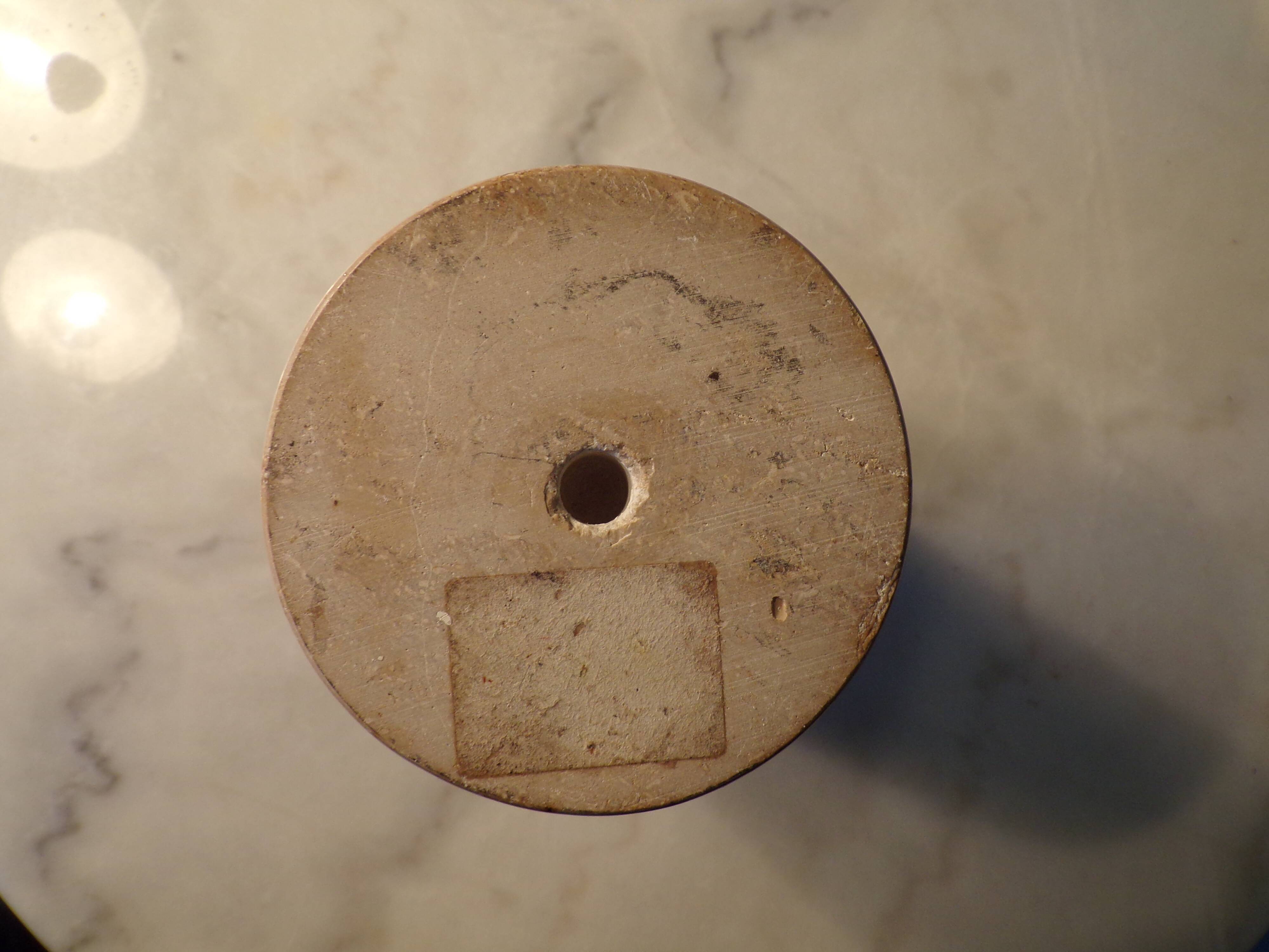 Travertine roller vase h=17cm