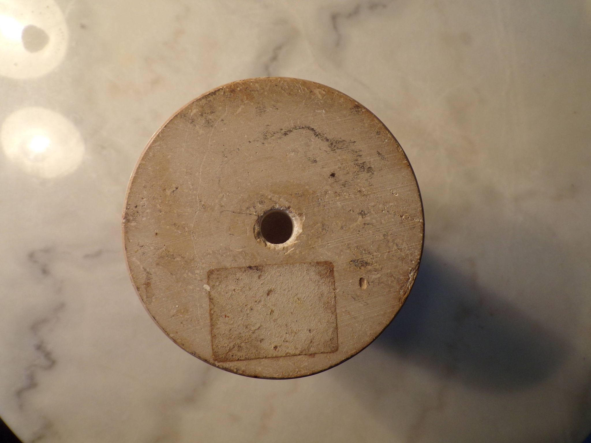 Travertine roller vase h=17cm