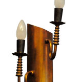 Two-arm copper wall lamp