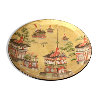 Japanese dish in gold brocade