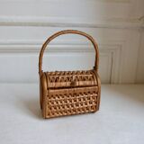 Wooden and wicker basket