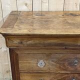 Louis Philippe chest of drawers with 5 drawers from the 19th century in cherry wood with glass knobs