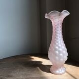 Soliflore in pink bubble glass