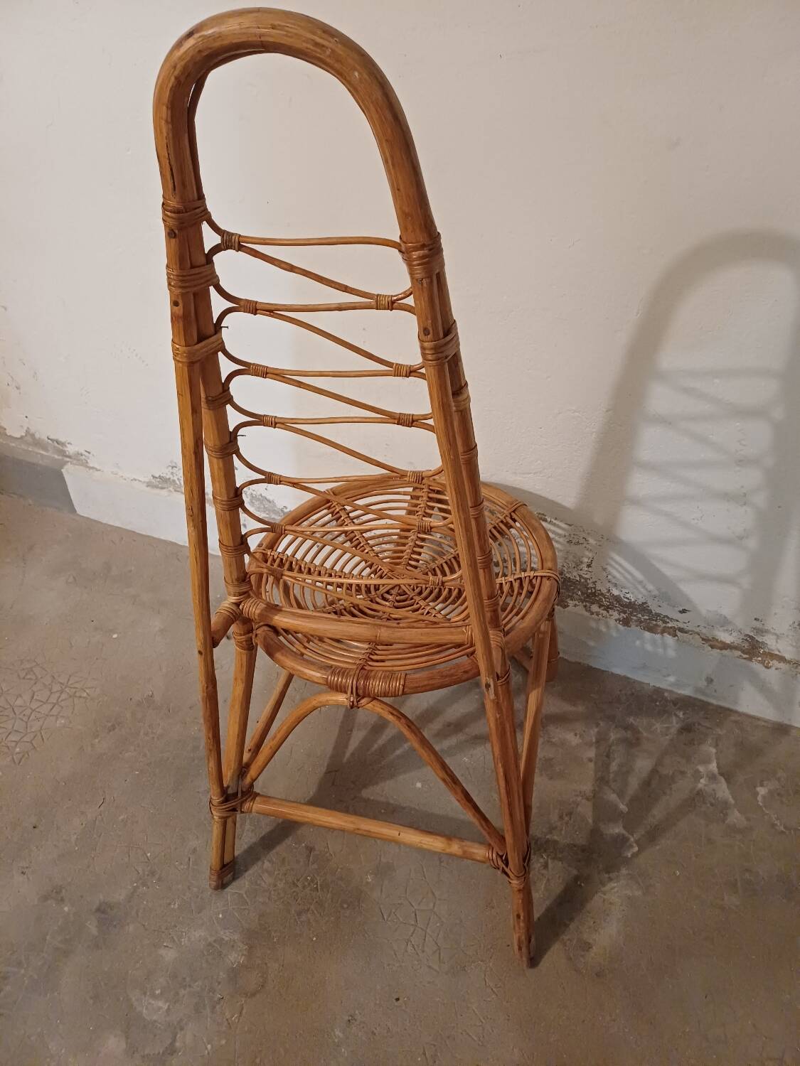 Rattan high chair, bamboo